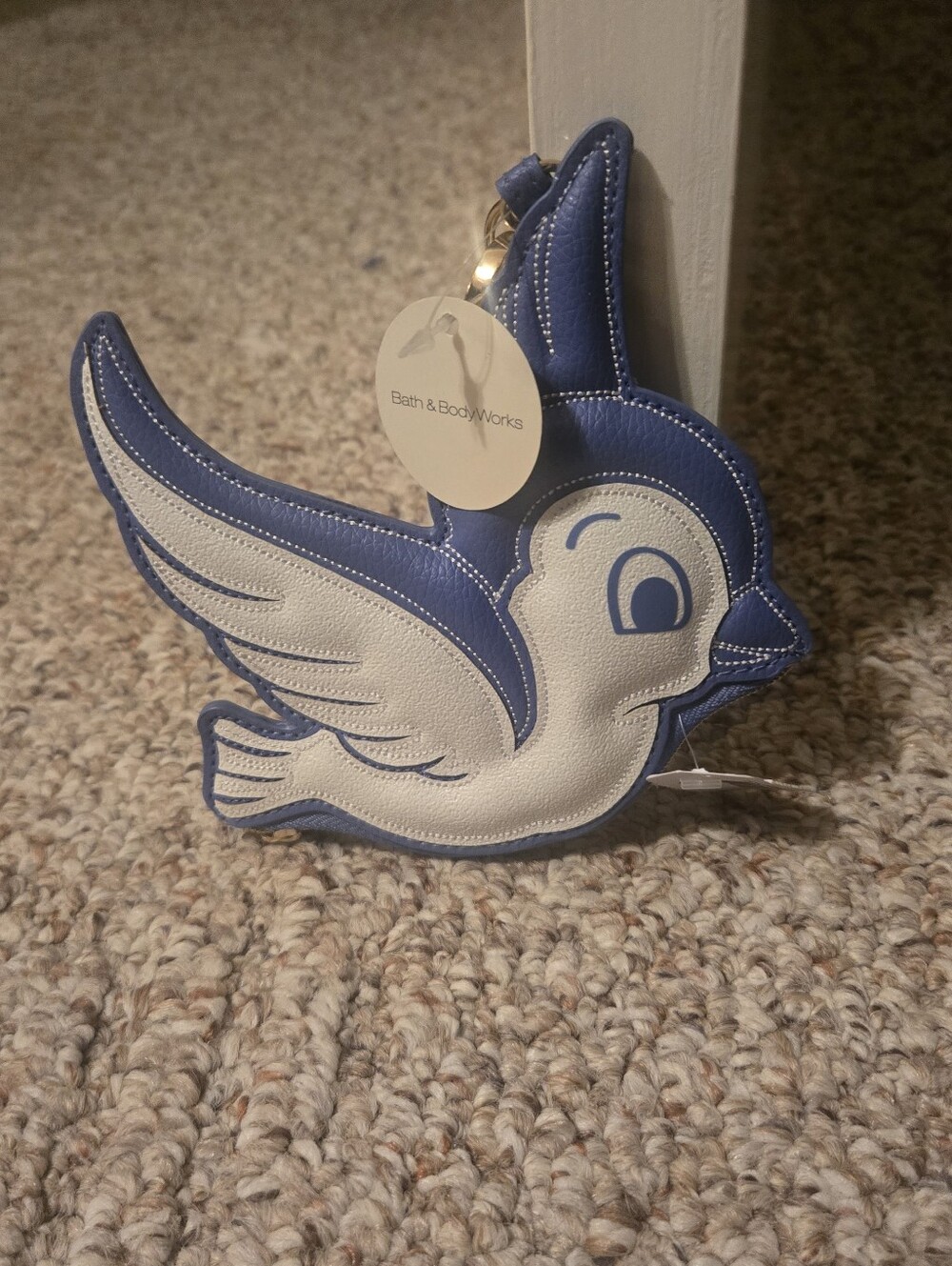Bath & Body Works Snow White Blue  Bird Coin Purse Keychain